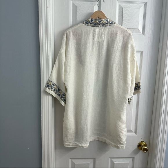 Kyla Seo Handmade Cardigan Kimono Shawl Embroidered Boho Linen Size Extra Small - Picture 5 of 8